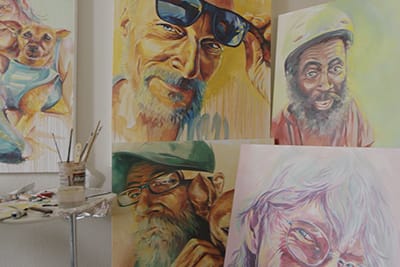 Various Faces Of Santa Ana Homeless Portraits Painted By Brian Peterson