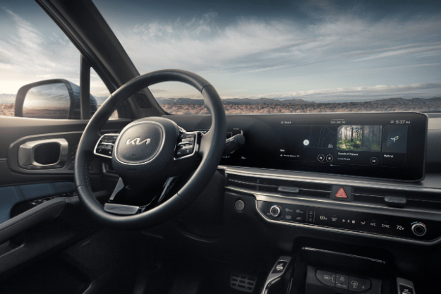  2025 Kia Sorento Hybrid interior, overhead view of the driver and front passenger seats